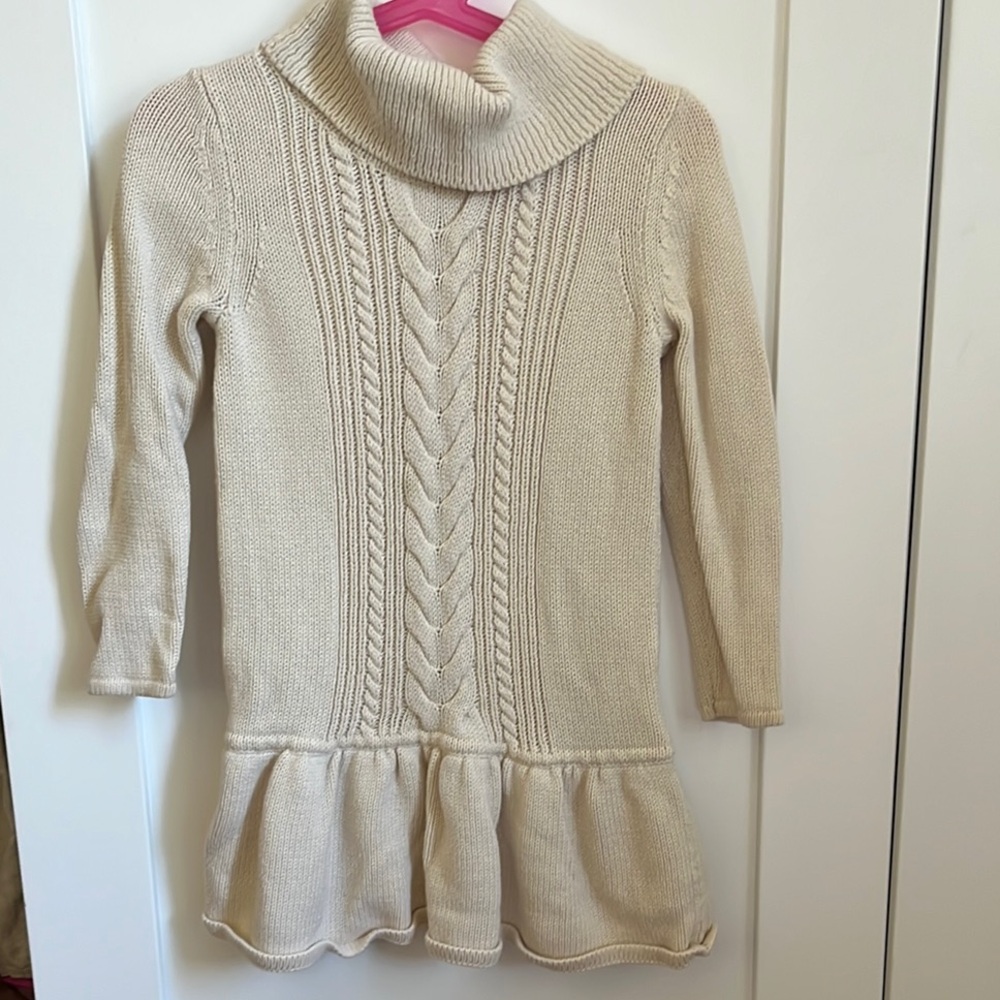 GAP Kids Cream Knit Sweater Dress